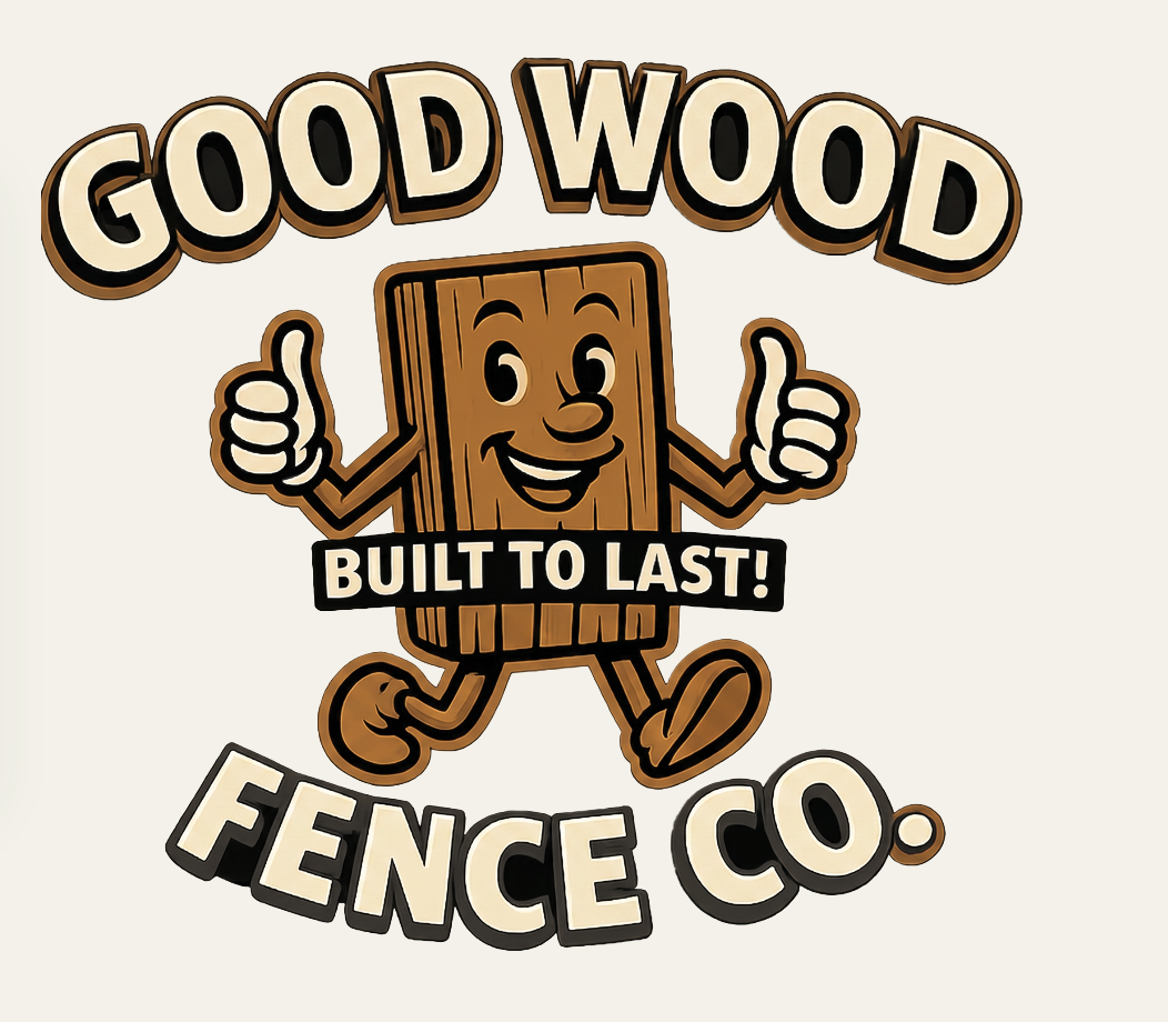 Good Wood Fence Co. mascot logo